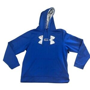 Under Armour Men's Rival Fleece Big Logo Hoodie Tech Blue New L